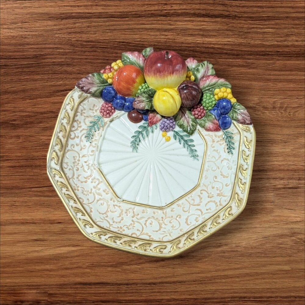 Fitz &‎ Floyd Venezia ceramic Canape Plate With Fruit Motif
